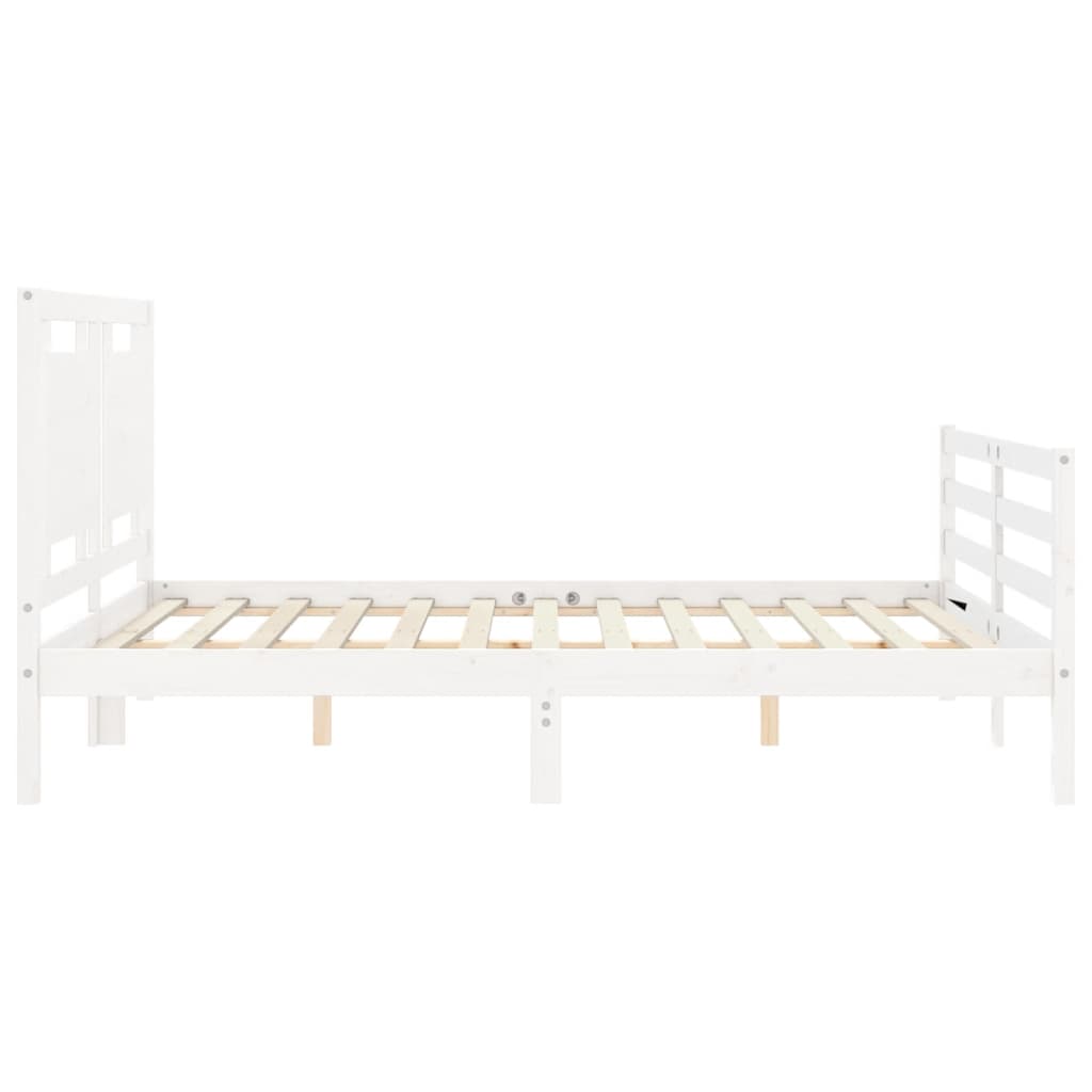 Bed Frame without Mattress White 160x200 cm Solid Wood