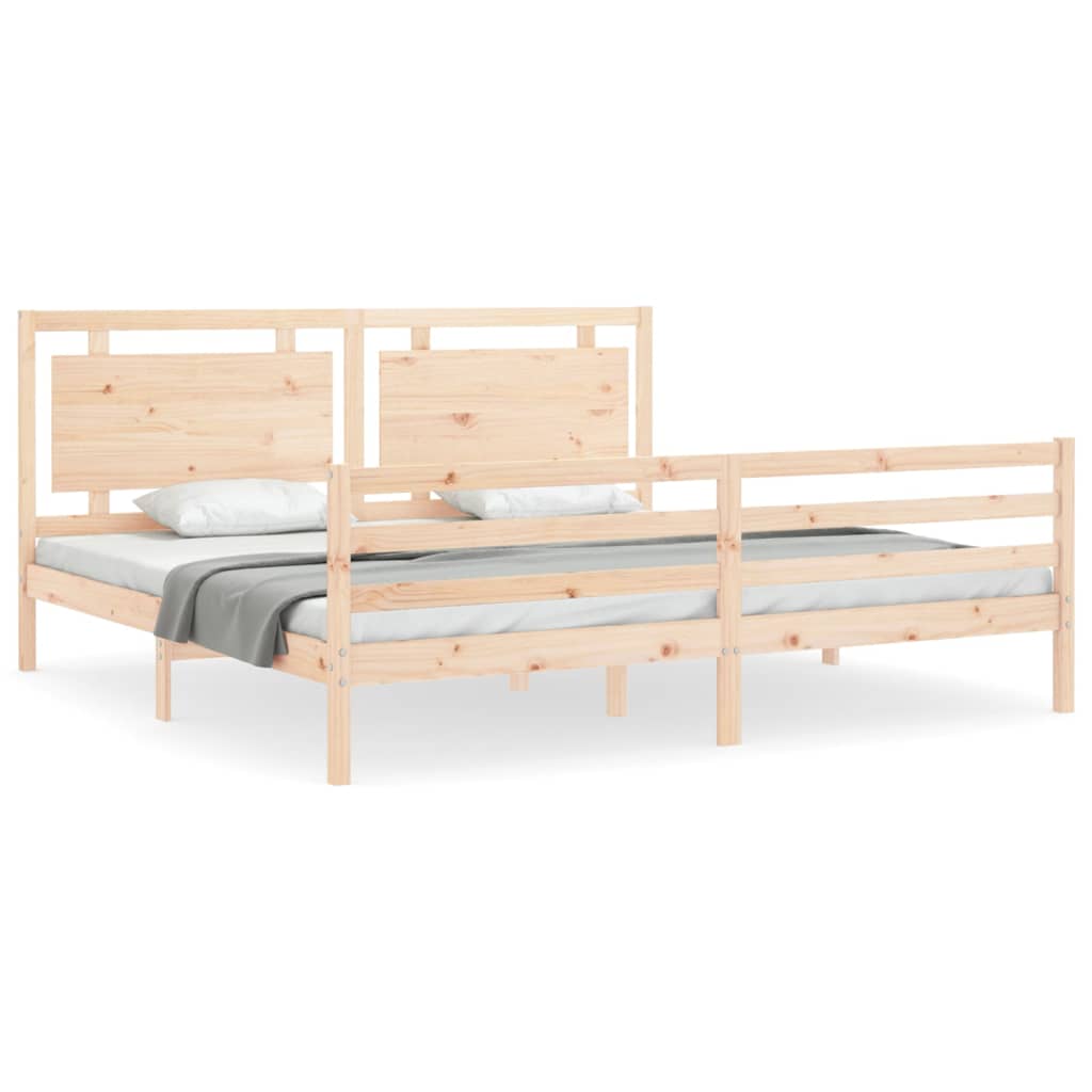 Bed Frame without Mattress 200x200 cm Solid Wood