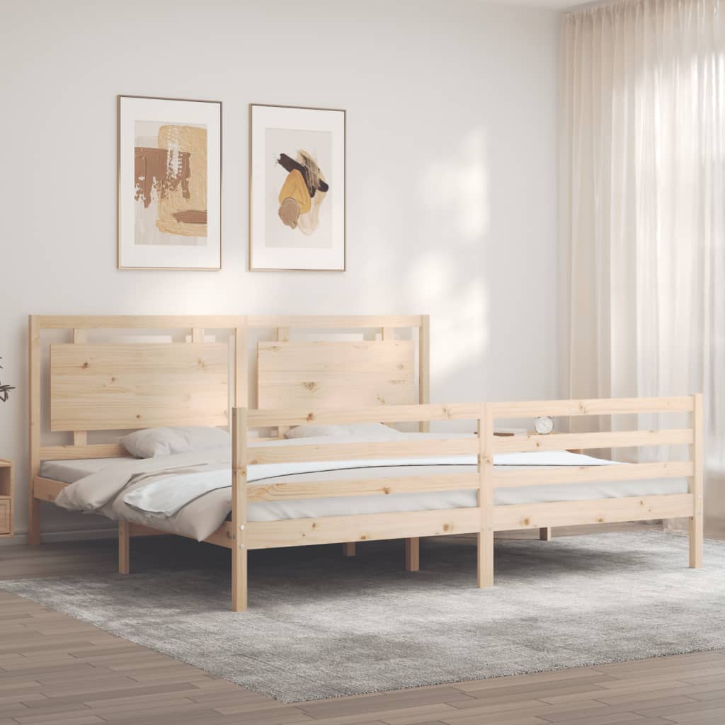 Bed Frame without Mattress 200x200 cm Solid Wood