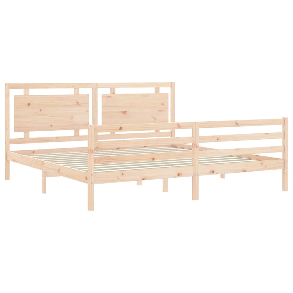 Bed Frame without Mattress 200x200 cm Solid Wood