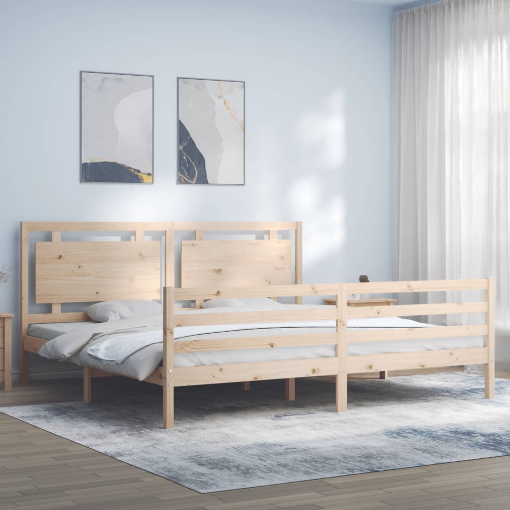 Bed Frame without Mattress 200x200 cm Solid Wood