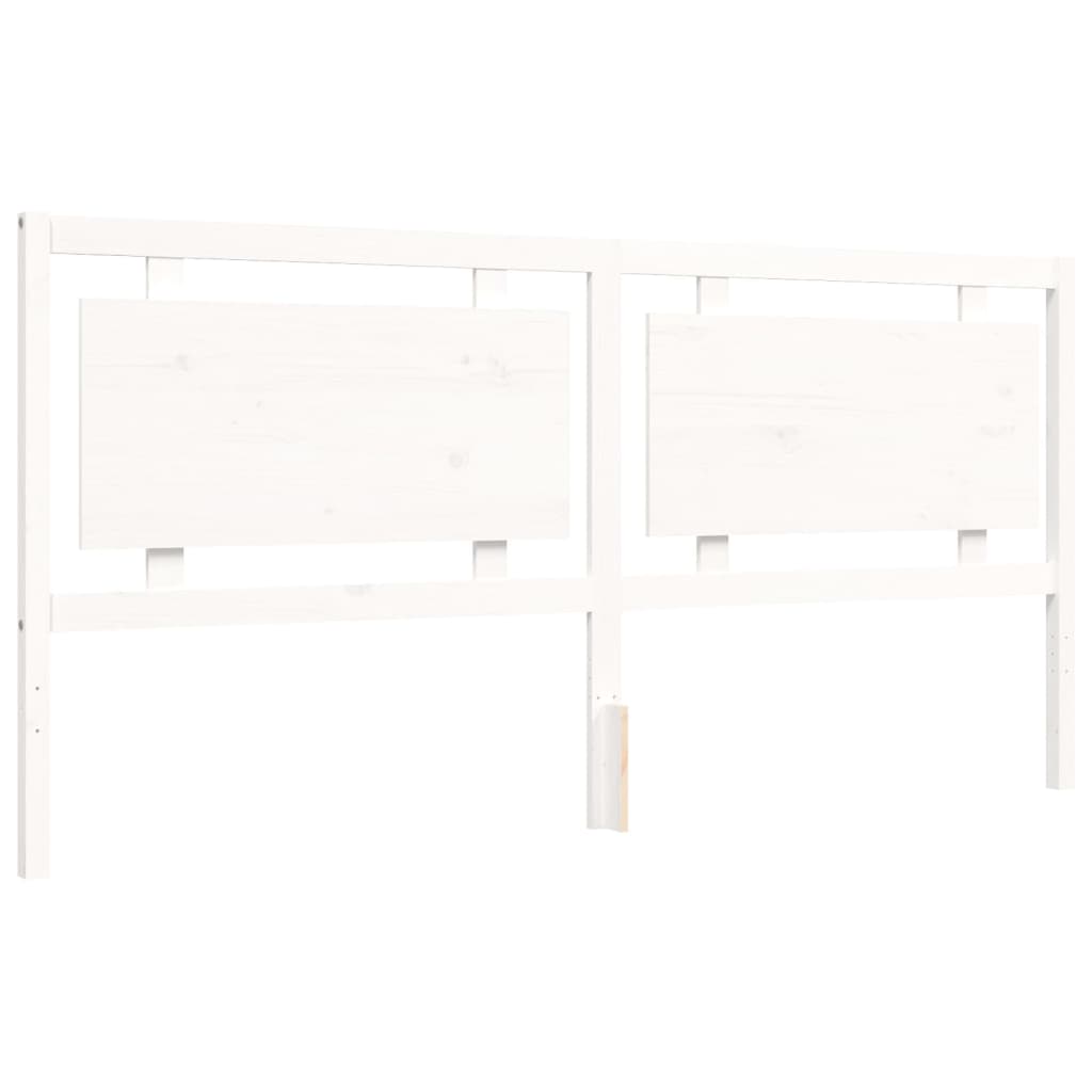 Bed Frame without Mattress White 200x200 cm Solid Wood