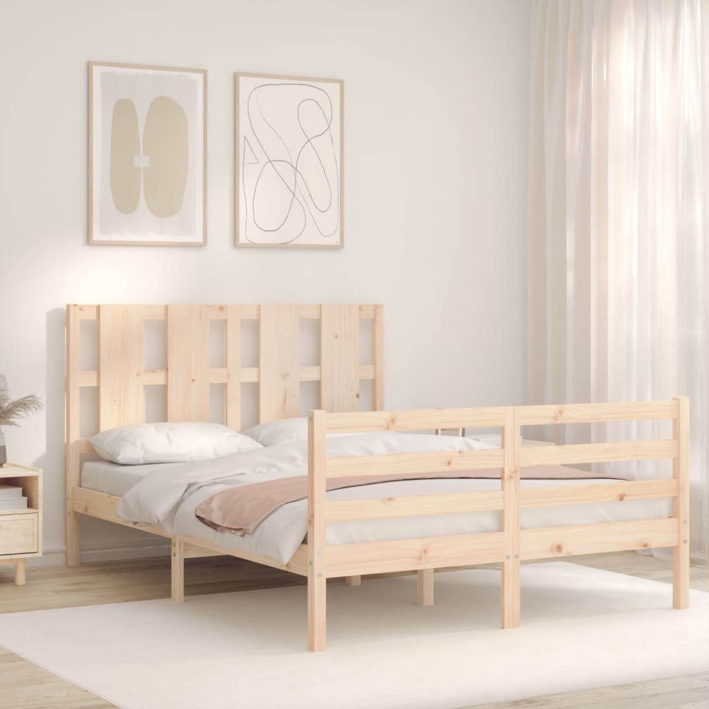 Bed Frame without Mattress Small Double Solid Wood