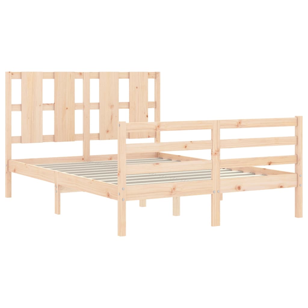 Bed Frame without Mattress 140x190 cm Solid Wood