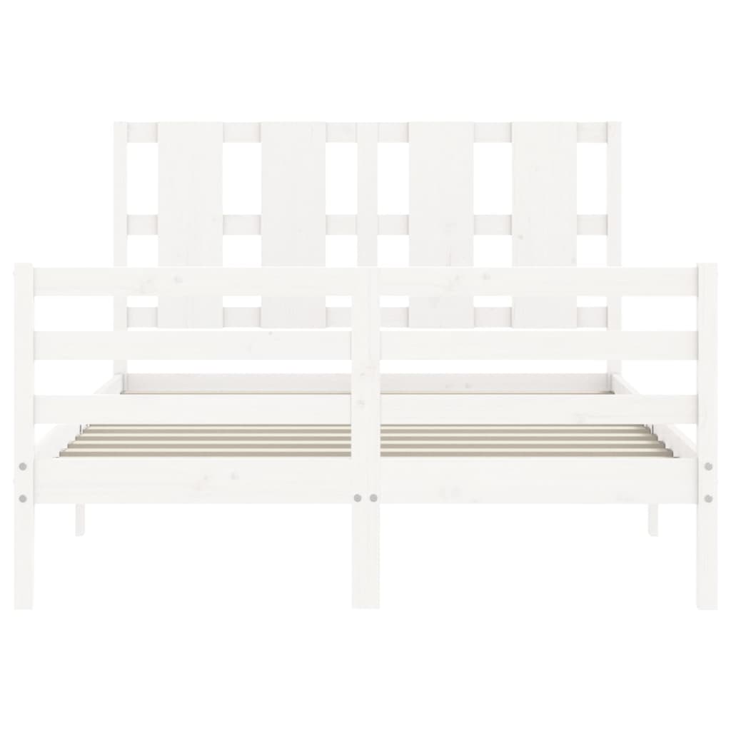 Bed Frame without Mattress White 140x190 cm Solid Wood
