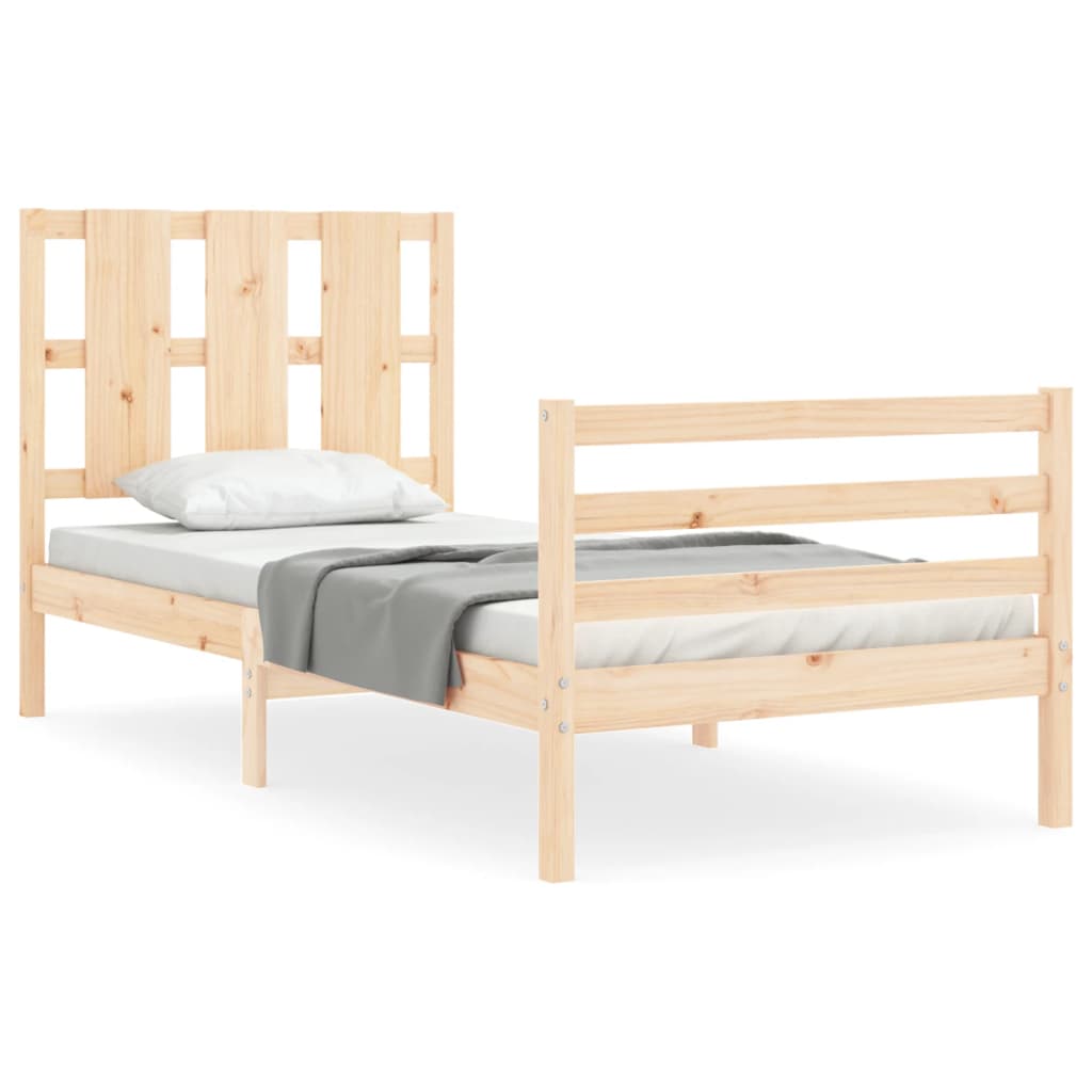 Bed Frame without Mattress 90x200 cm Solid Wood