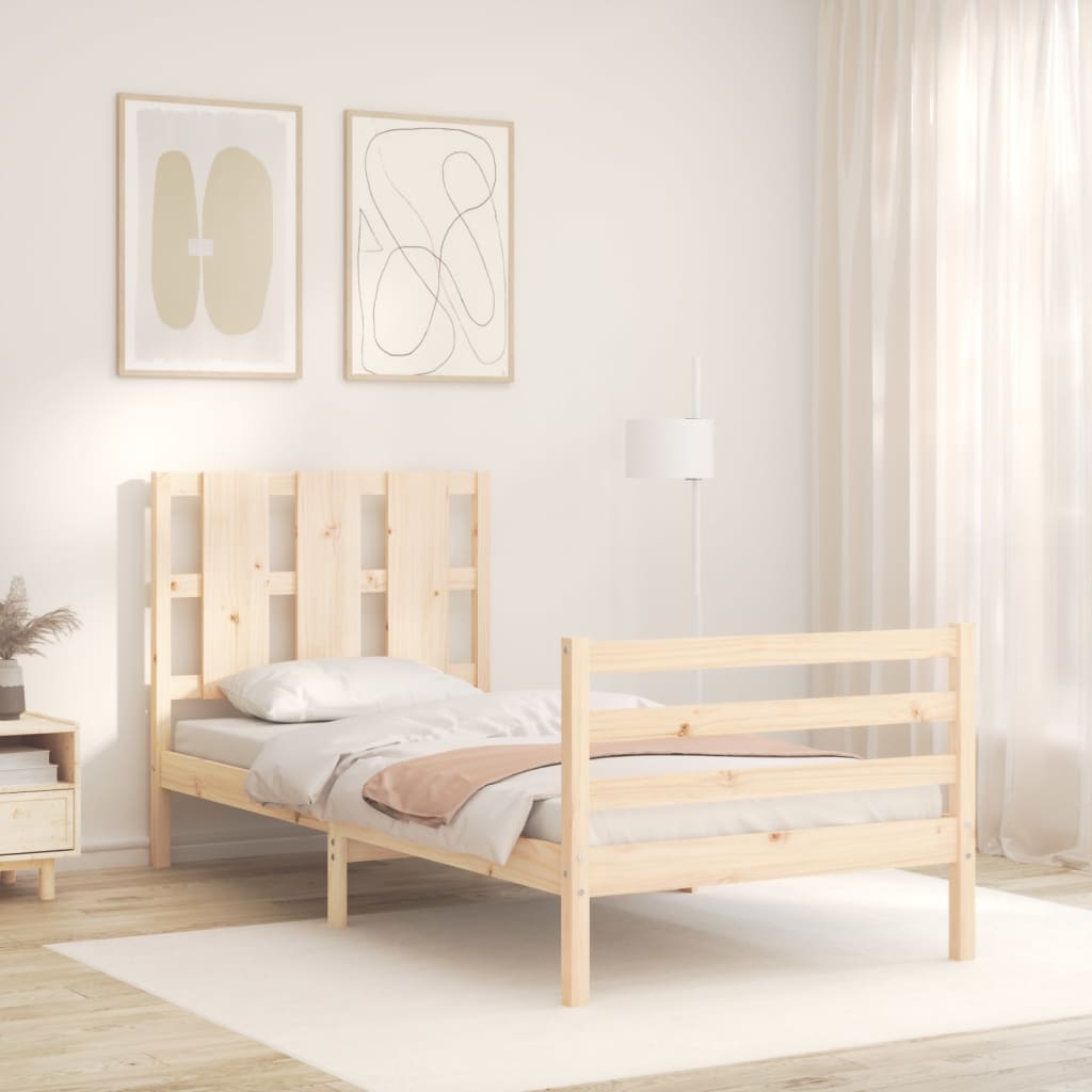 Bed Frame without Mattress 90x200 cm Solid Wood