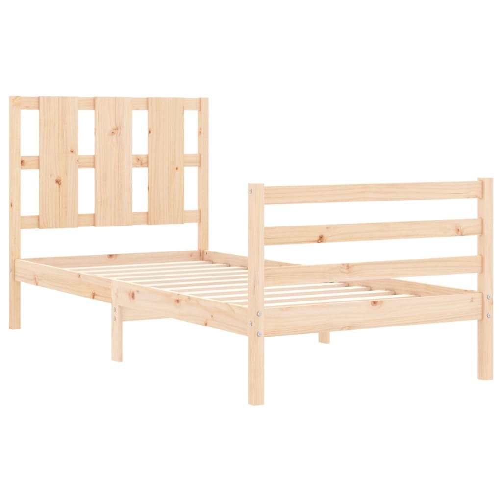 Bed Frame without Mattress 90x200 cm Solid Wood