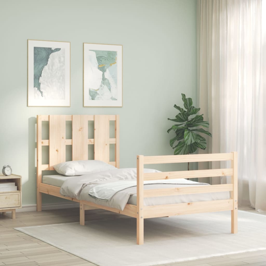 Bed Frame without Mattress 90x200 cm Solid Wood