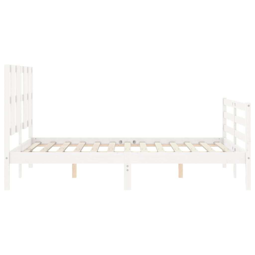 Bed Frame without Mattress White 120x200 cm Solid Wood