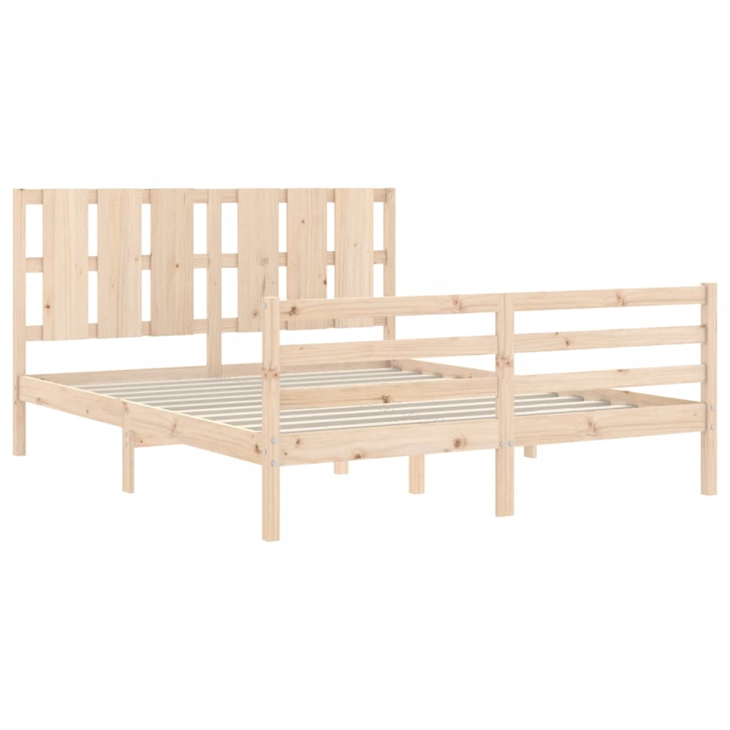 Bed Frame without Mattress King Size Solid Wood