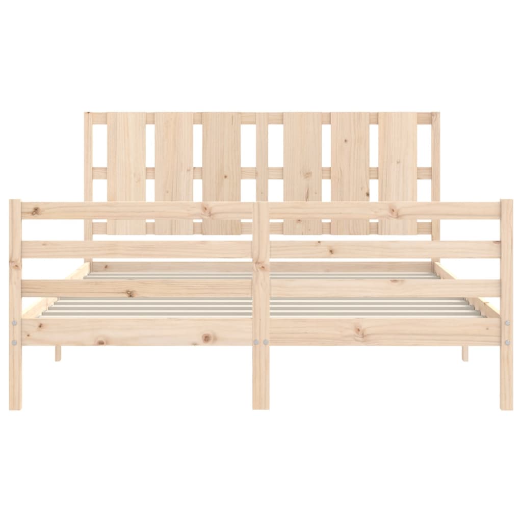 Bed Frame without Mattress King Size Solid Wood