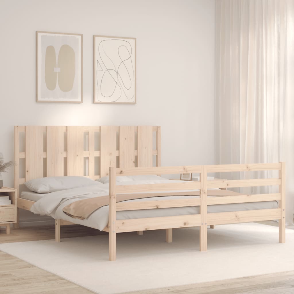 Bed Frame without Mattress 160x200 cm Solid Wood