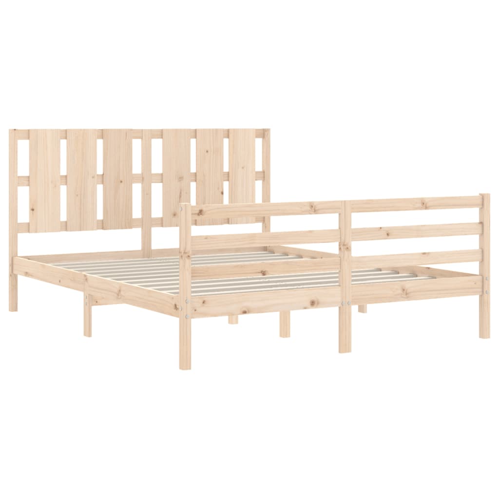 Bed Frame without Mattress 160x200 cm Solid Wood