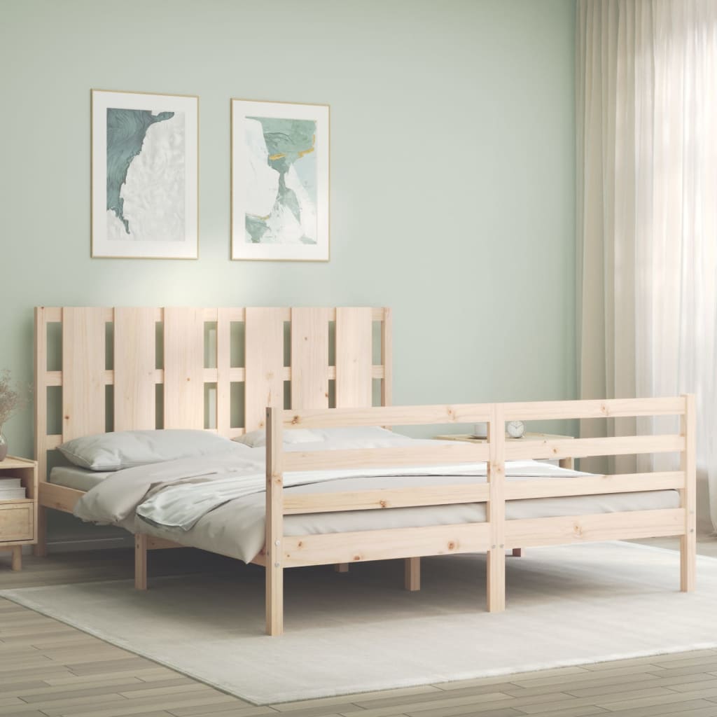 Bed Frame without Mattress 160x200 cm Solid Wood