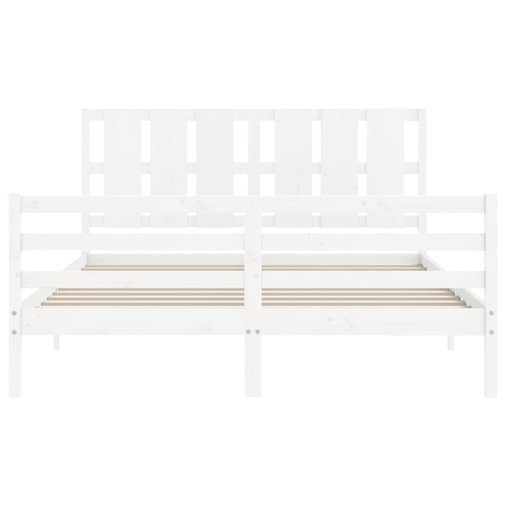 Bed Frame without Mattress White 160x200 cm Solid Wood