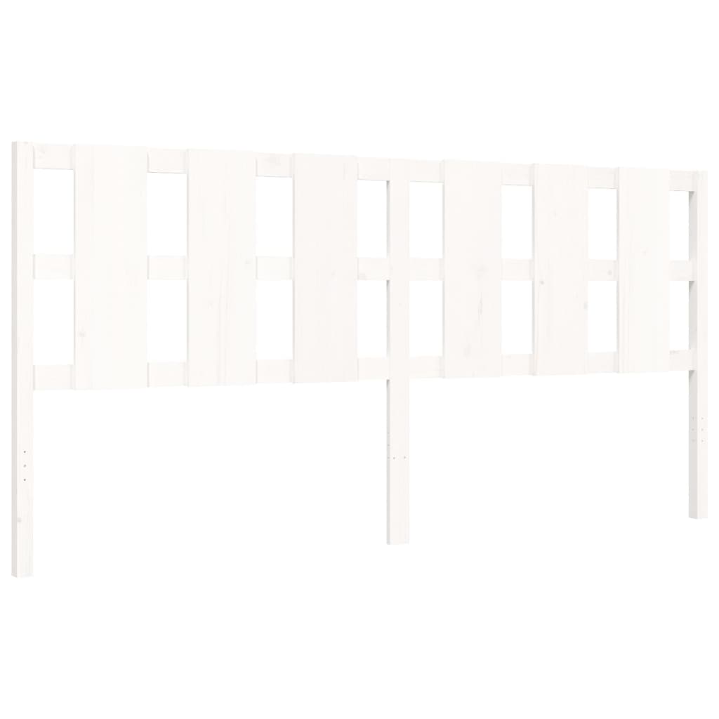 Bed Frame without Mattress White 200x200 cm Solid Wood
