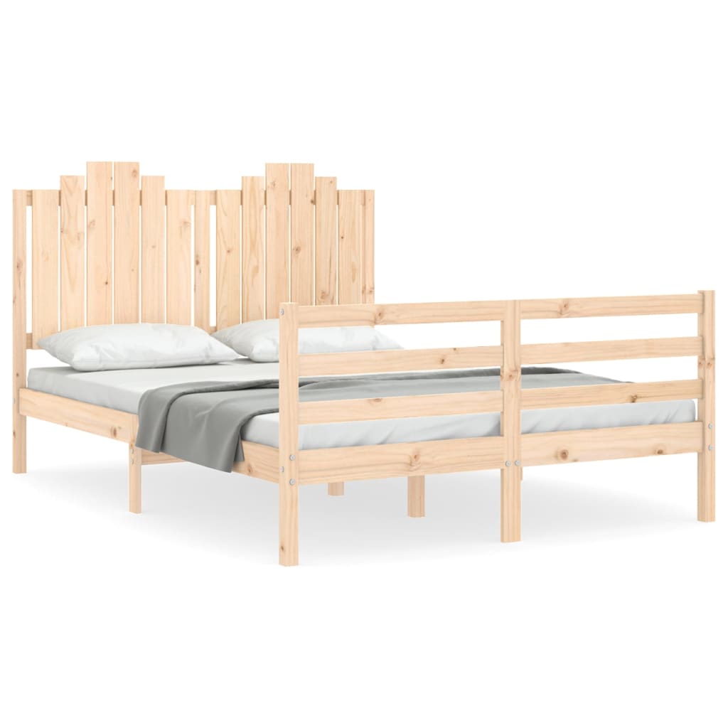 Bed Frame without Mattress Double Solid Wood