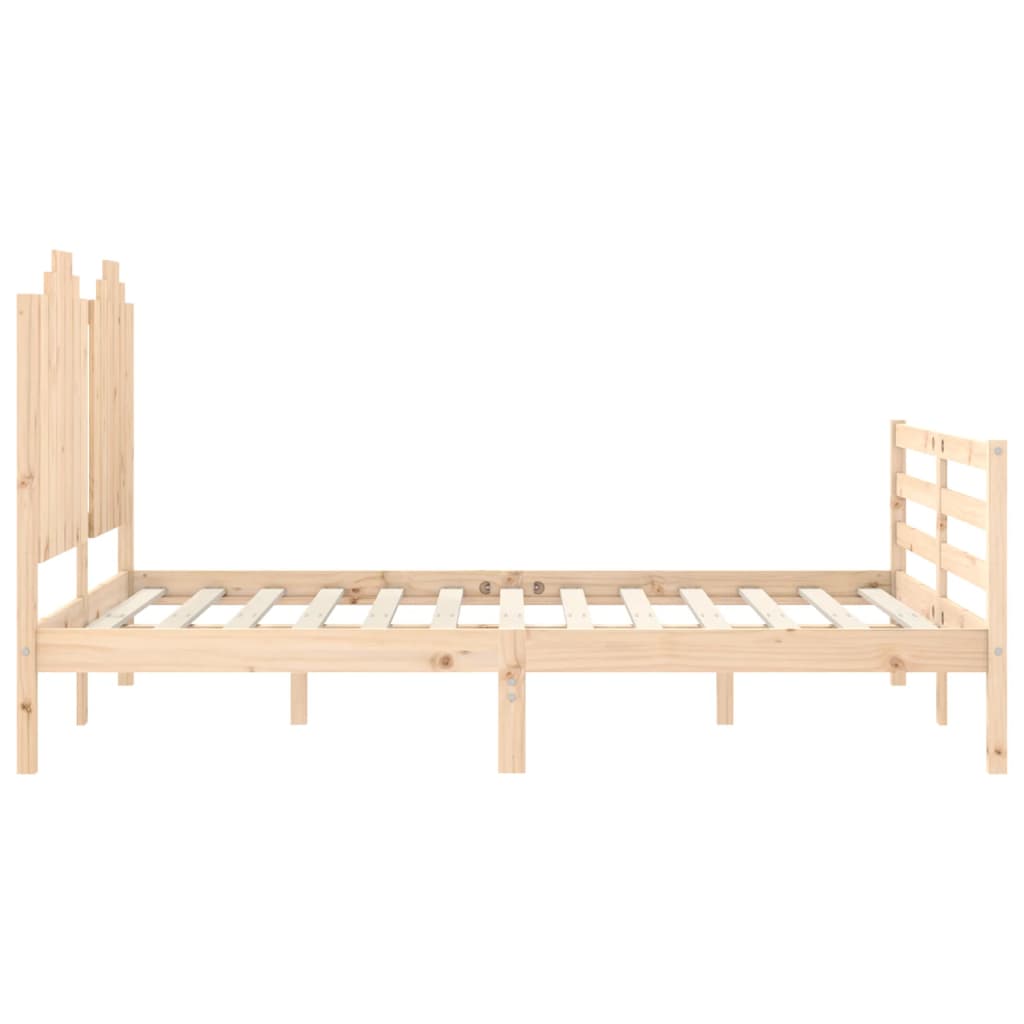 Bed Frame without Mattress Double Solid Wood