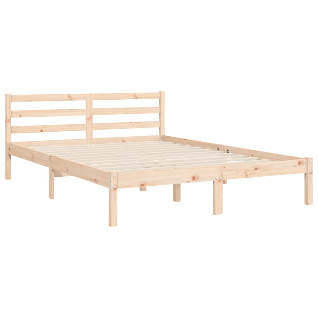 Bed Frame without Mattress Double Solid Wood