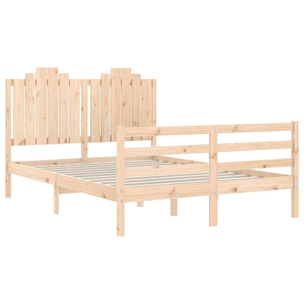 Bed Frame without Mattress 140x190 cm Solid Wood