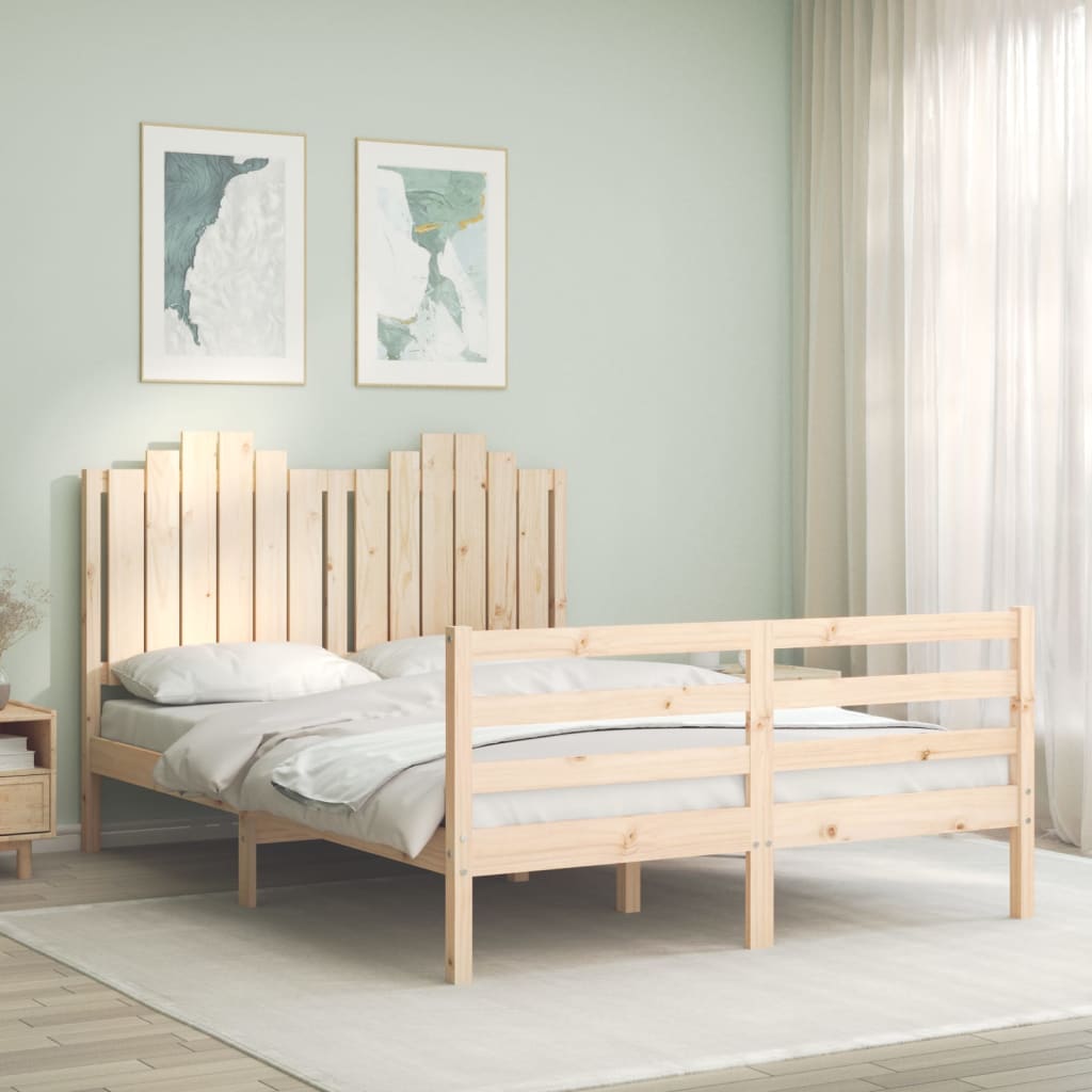 Bed Frame without Mattress 140x190 cm Solid Wood