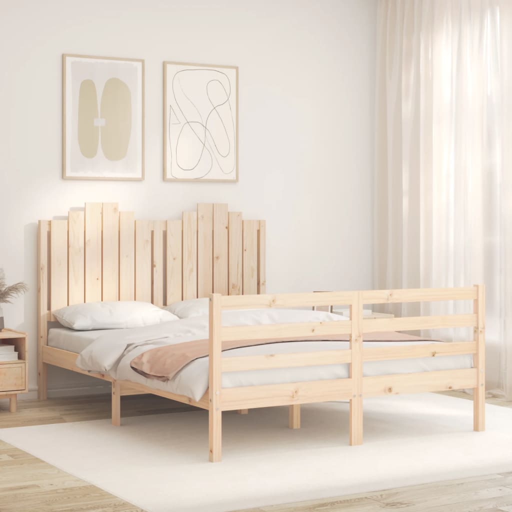 Bed Frame without Mattress 140x200 cm Solid Wood