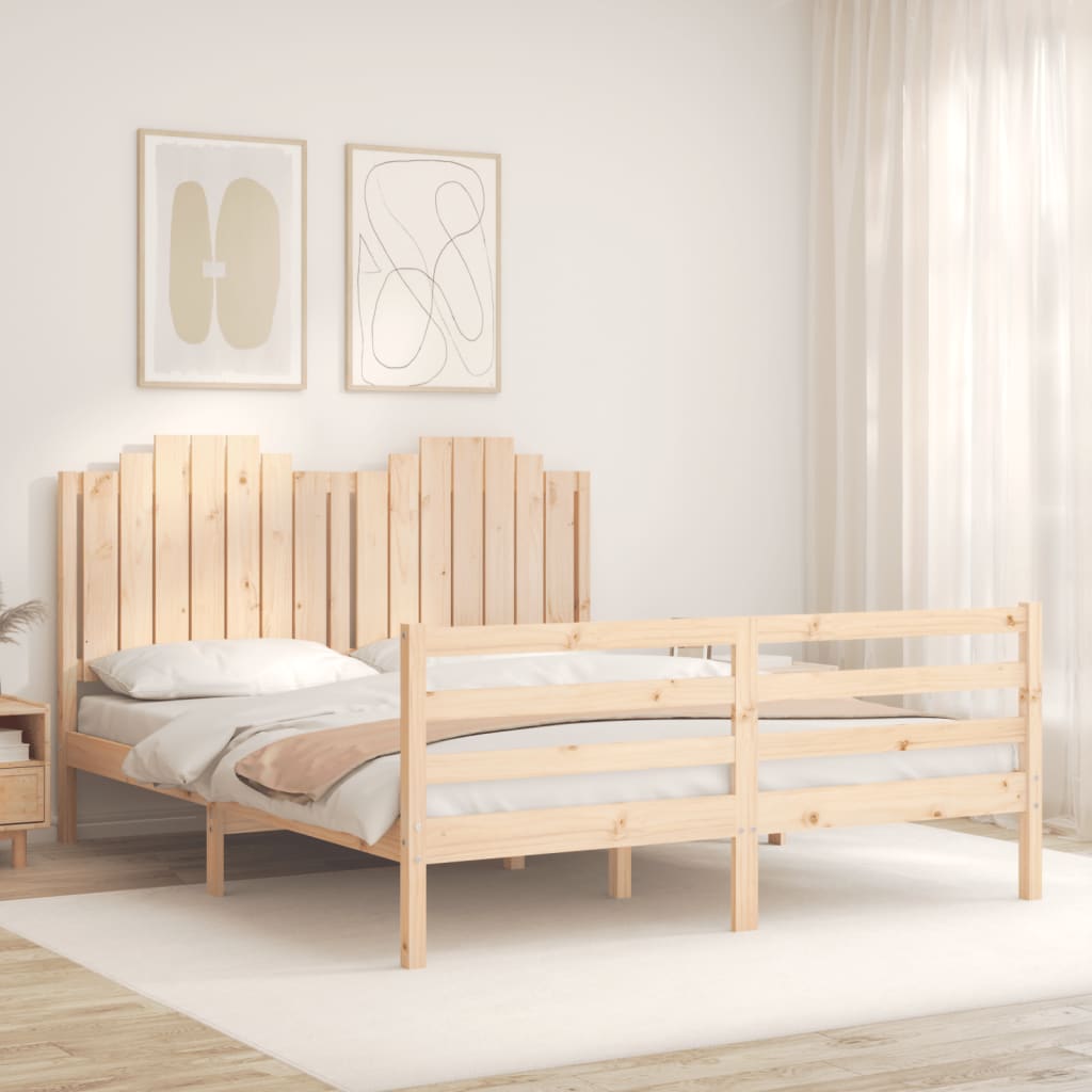 Bed Frame without Mattress 160x200 cm Solid Wood