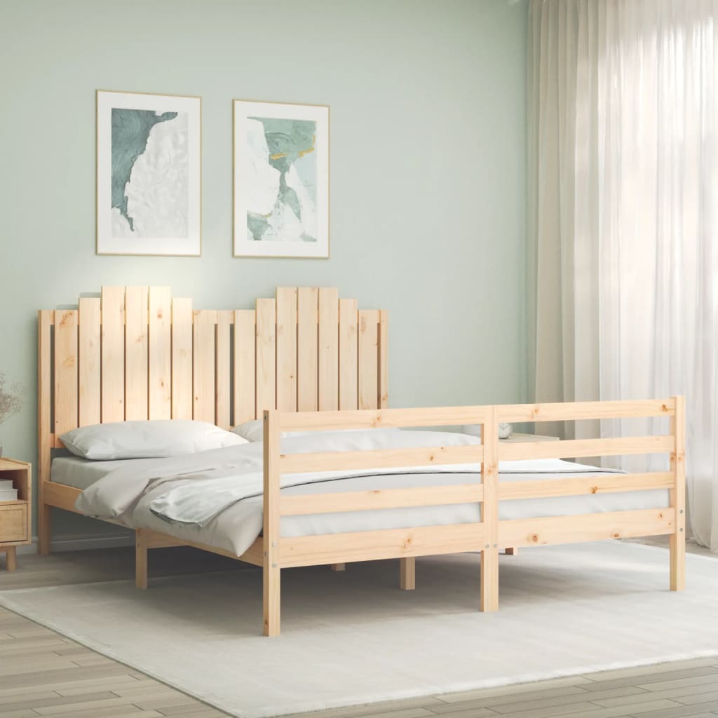 Bed Frame without Mattress 160x200 cm Solid Wood
