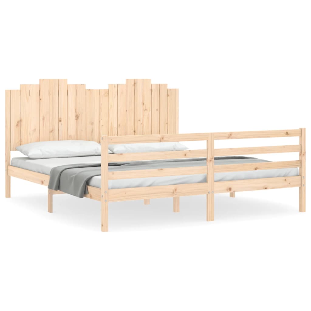 Bed Frame without Mattress Super King Size Solid Wood