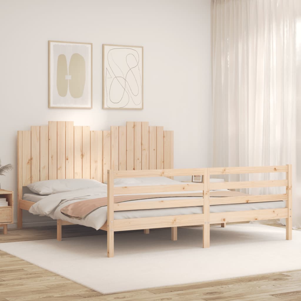 Bed Frame without Mattress Super King Size Solid Wood