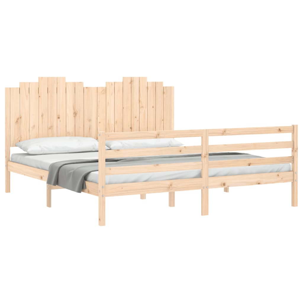 Bed Frame without Mattress Super King Size Solid Wood