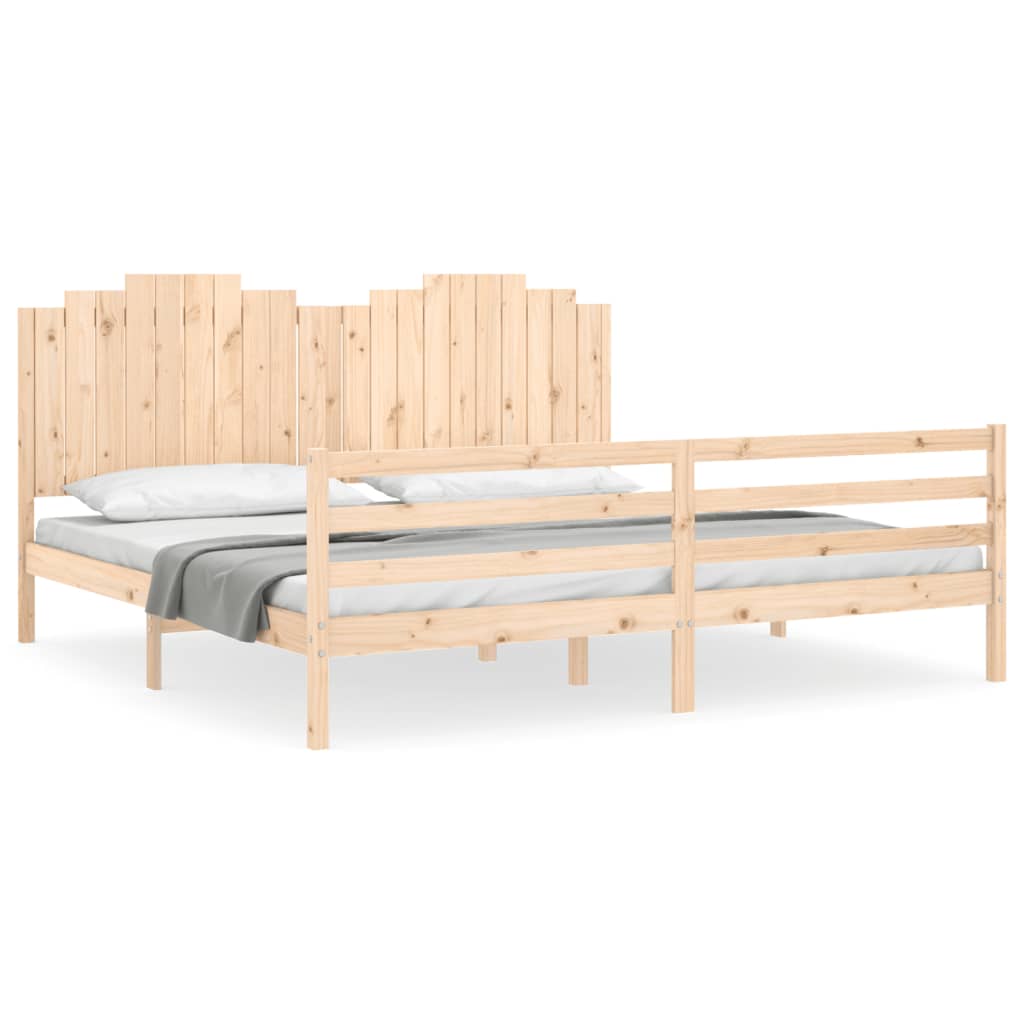 Bed Frame without Mattress 200x200 cm Solid Wood