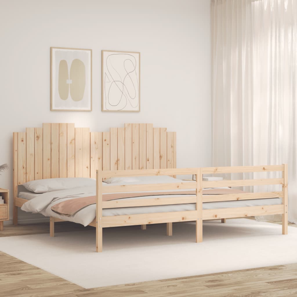 Bed Frame without Mattress 200x200 cm Solid Wood