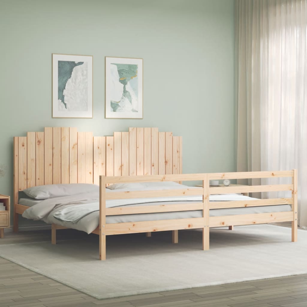 Bed Frame without Mattress 200x200 cm Solid Wood