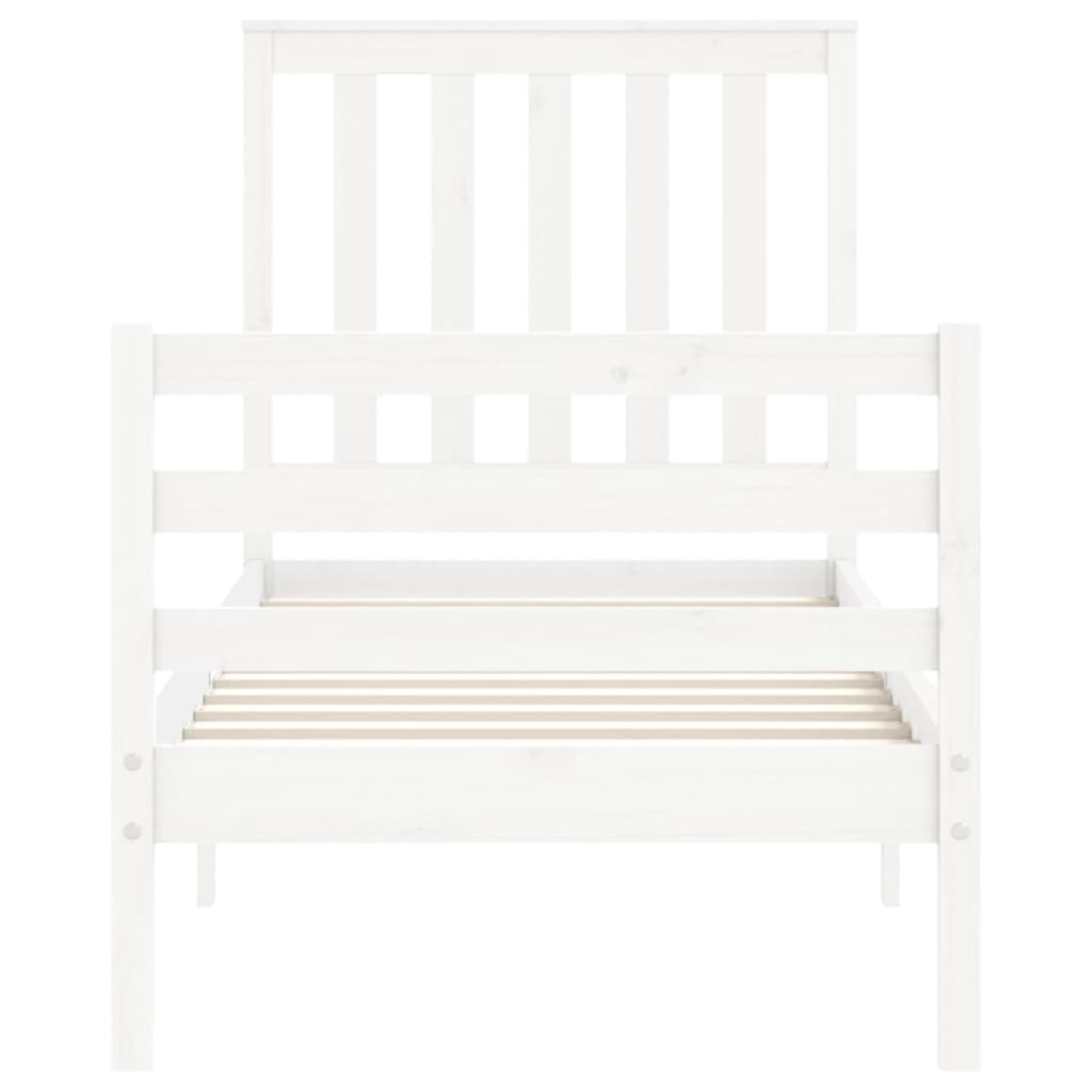 Bed Frame without Mattress White Small Single Solid Wood