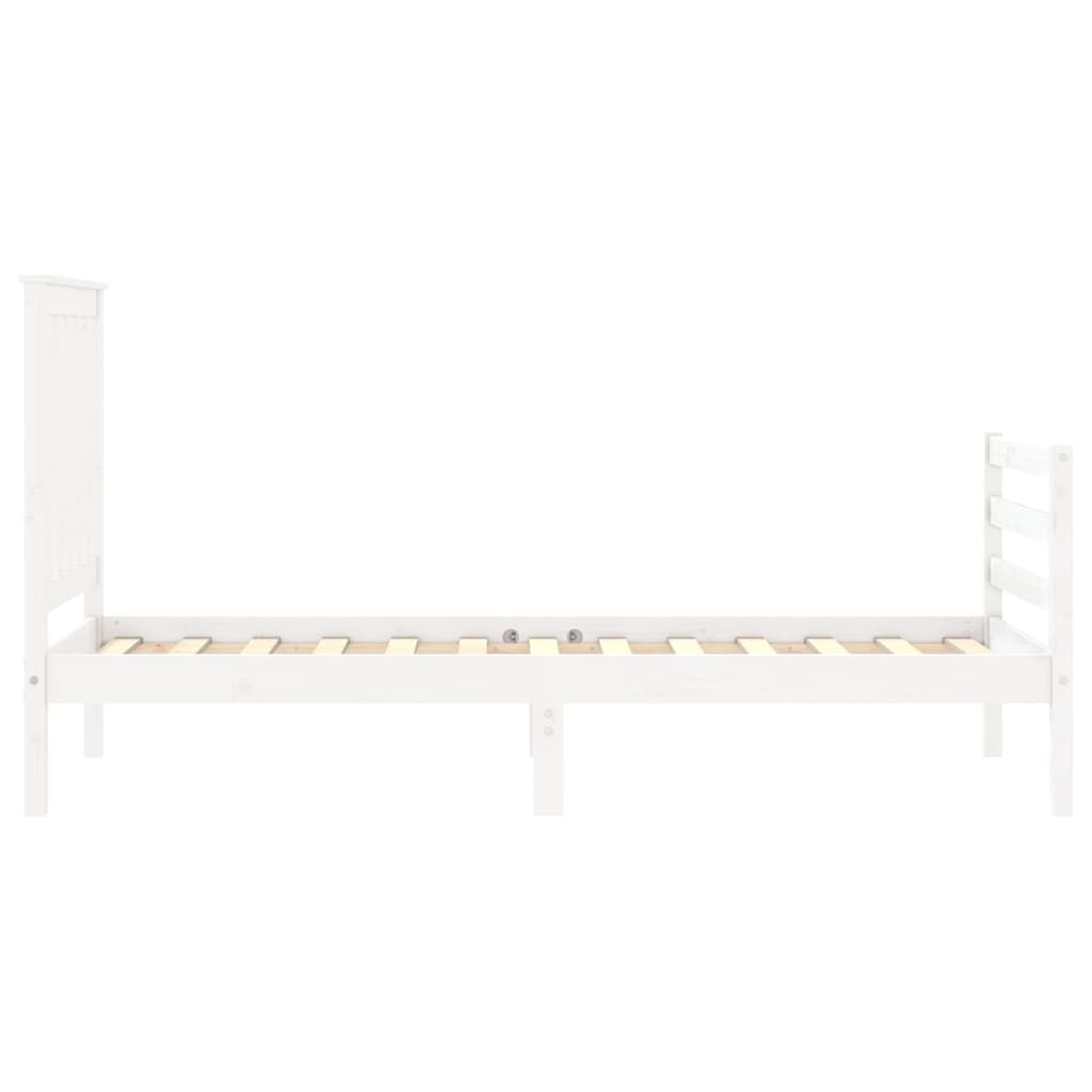 Bed Frame without Mattress White Small Single Solid Wood