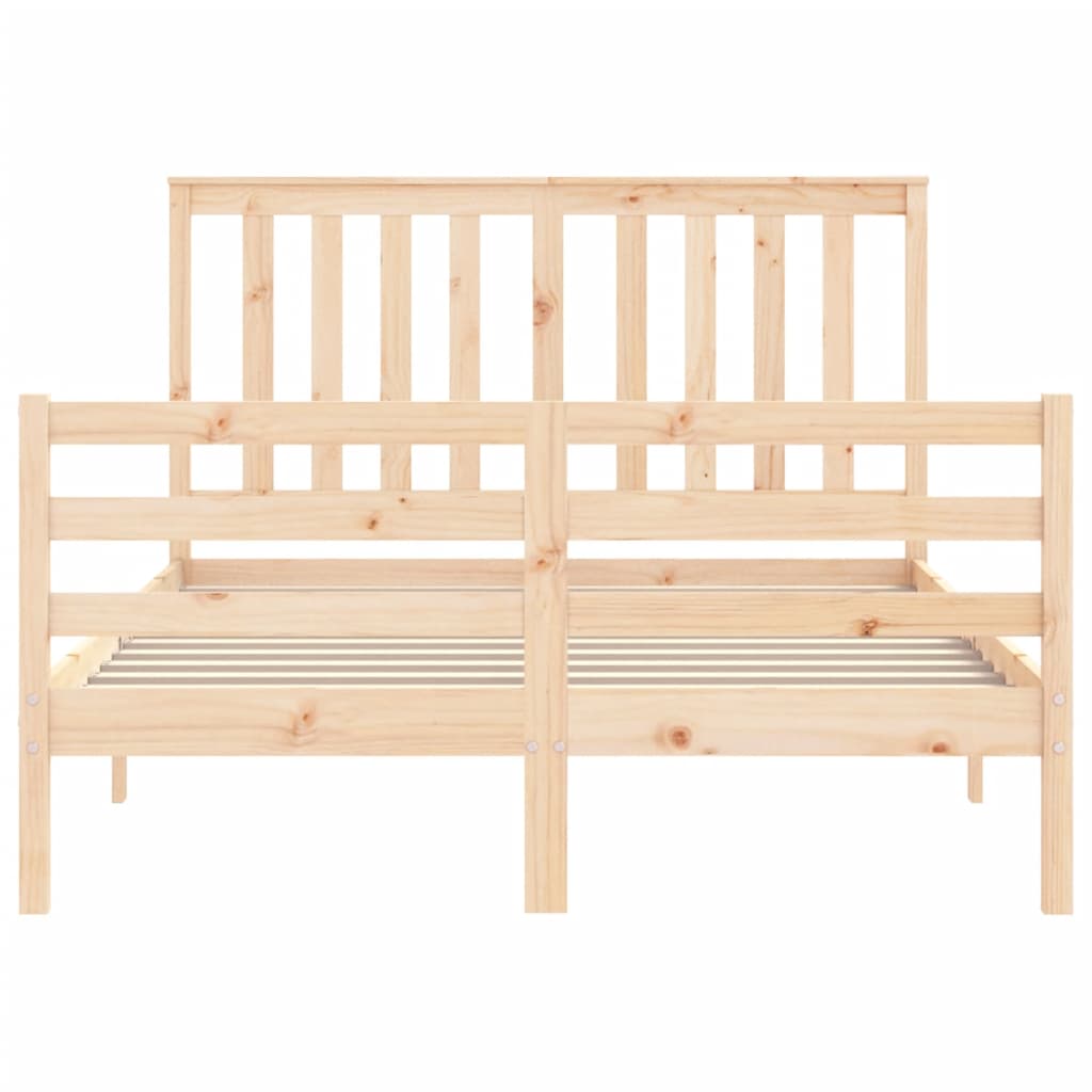 Bed Frame without Mattress Double Solid Wood