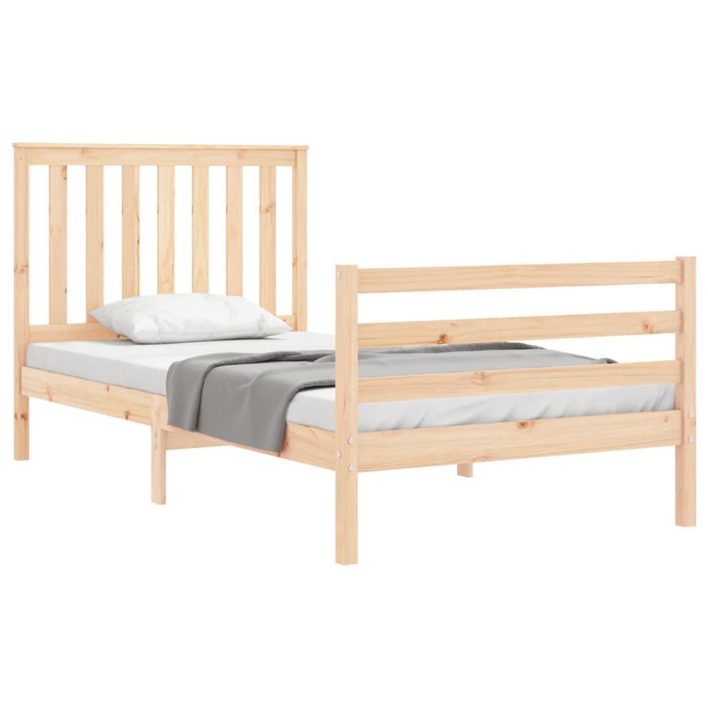 Bed Frame without Mattress 100x200 cm Solid Wood