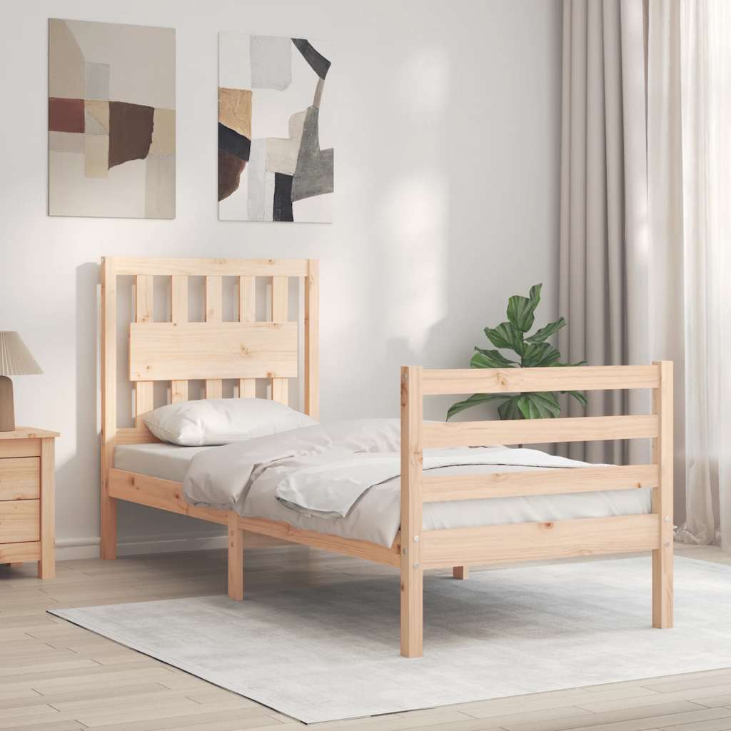 Bed Frame without Mattress Small Single Solid Wood