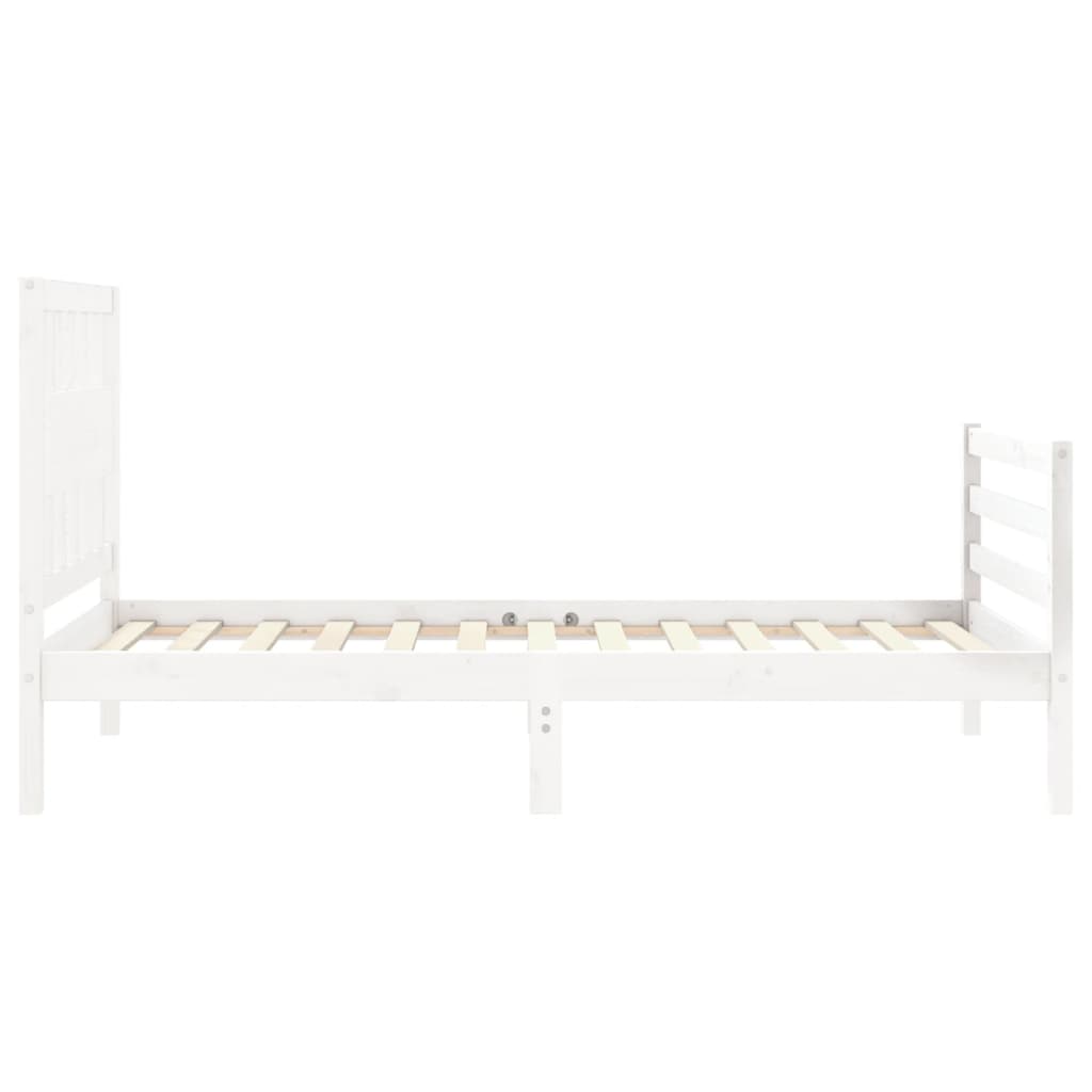 Bed Frame without Mattress White Small Single Solid Wood