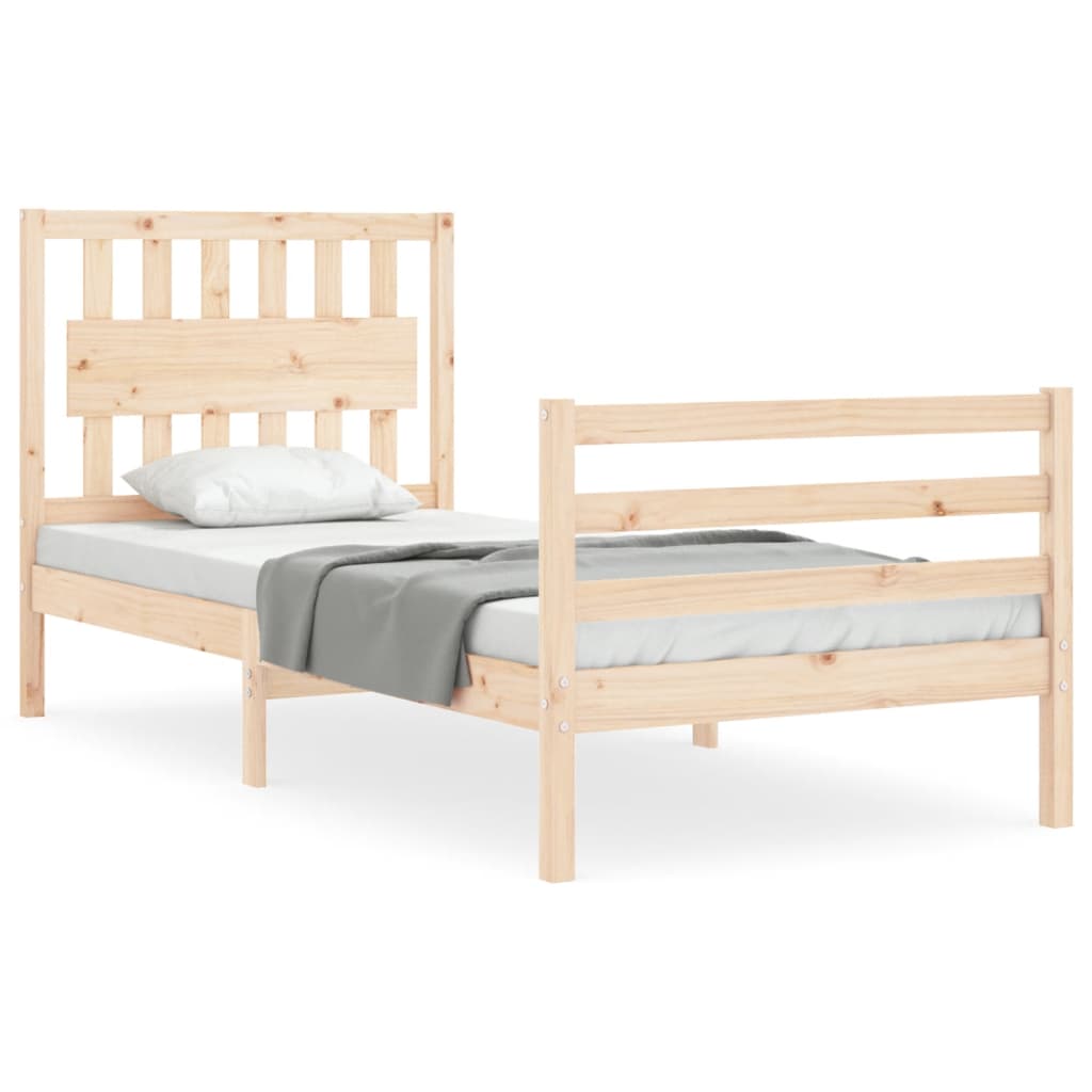 Bed Frame without Mattress Single Solid Wood