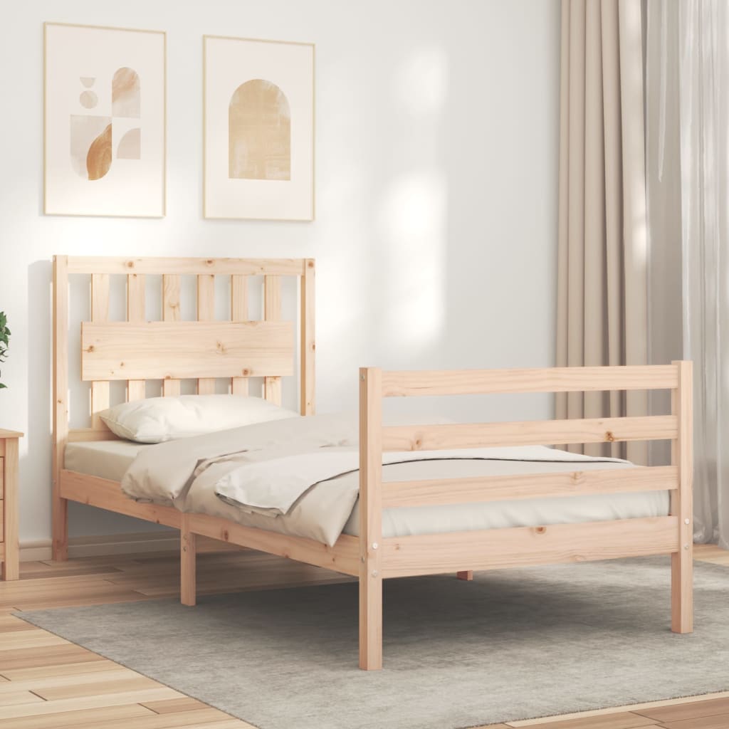 Bed Frame without Mattress Single Solid Wood