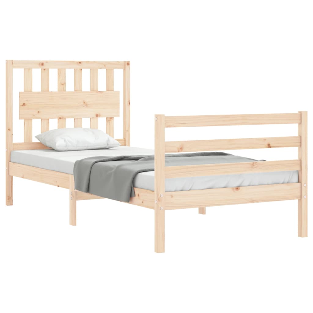 Bed Frame without Mattress Single Solid Wood