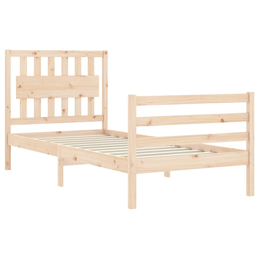 Bed Frame without Mattress Single Solid Wood