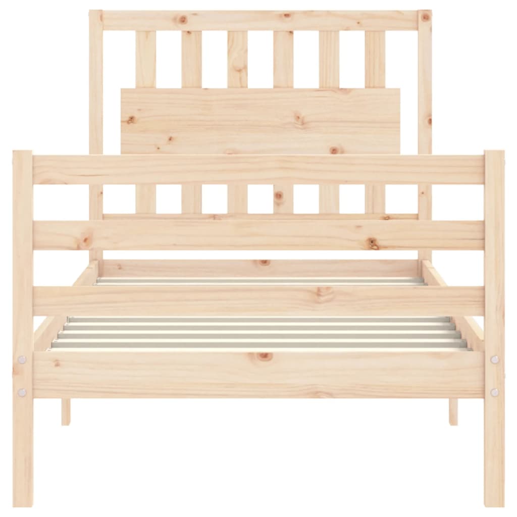Bed Frame without Mattress Single Solid Wood