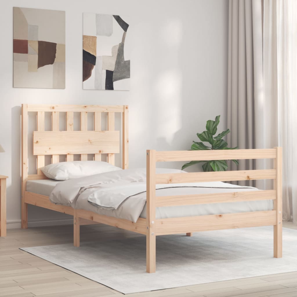 Bed Frame without Mattress Single Solid Wood