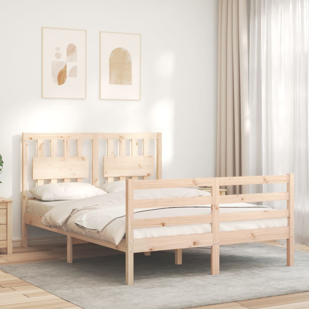 Bed Frame without Mattress Small Double Solid Wood