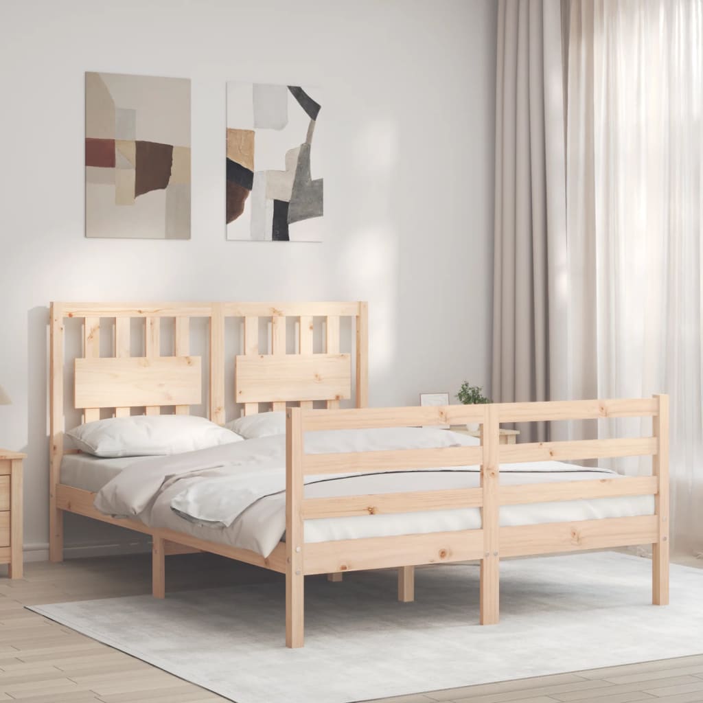 Bed Frame without Mattress Small Double Solid Wood