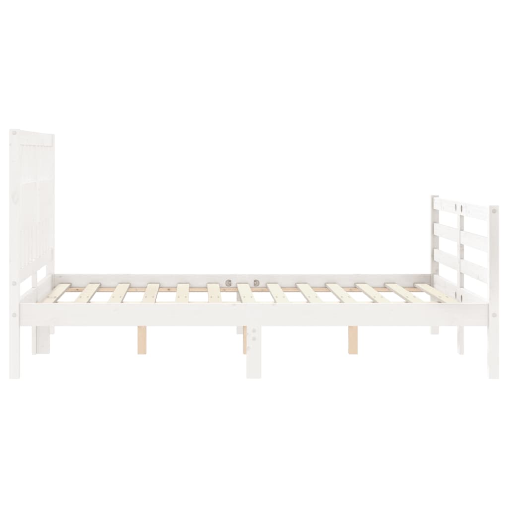 Bed Frame without Mattress White Small Double Solid Wood